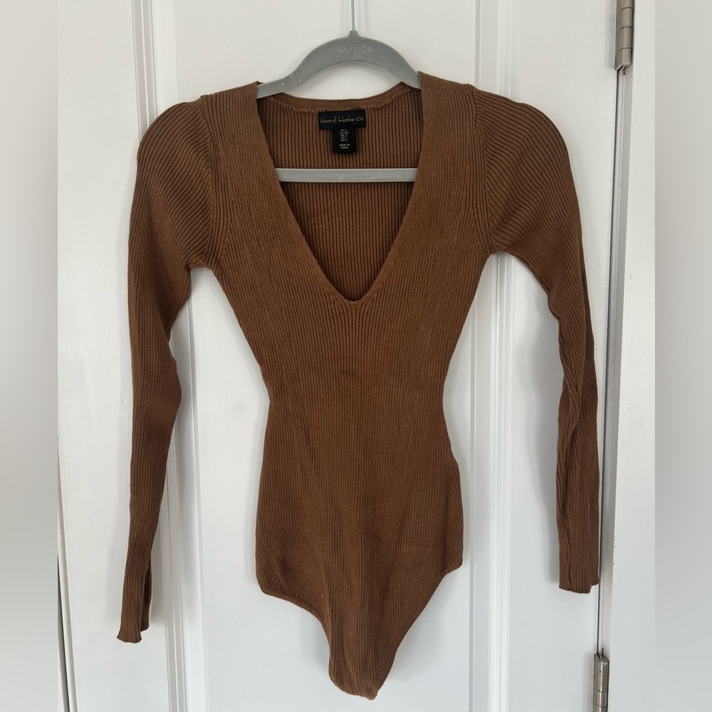 House of Harlow ribbed knit bodysuit